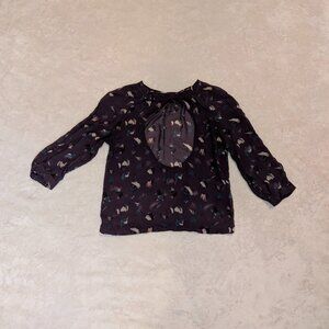 Sheer Purple Paint-Stroke Blouse